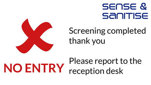 Sense & Sanitise - No Entry
